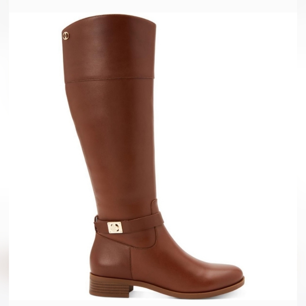 NWT Charter Club JOHANNES Tall Riding Knee High Boots Cognac Size 5.5